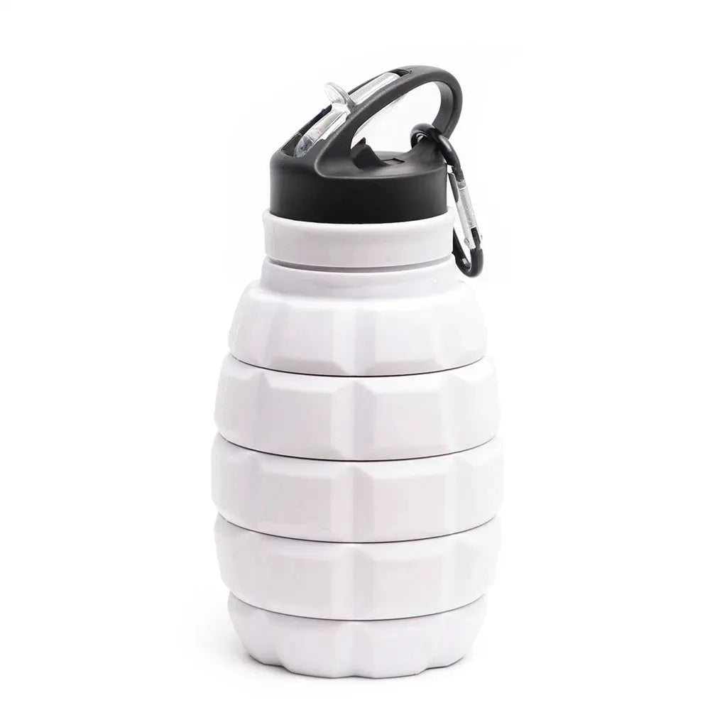 Foldable Water Bottle Food Grade Silicone Cycling Hiking Kettle With Hook - Bellarte Enchanté Foldable Water Bottle Food Grade Silicone Cycling Hiking Kettle With Hook